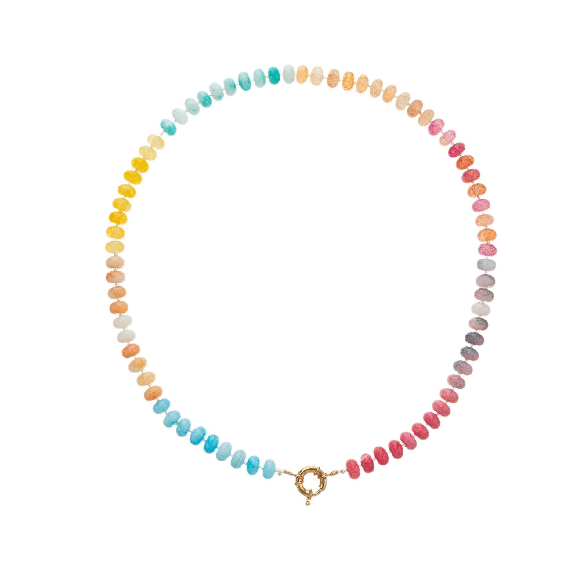 Natural Stone Semi - Precious Glass Mixed Necklace - A3 Accessories - Jewelry - Clover + Bee
