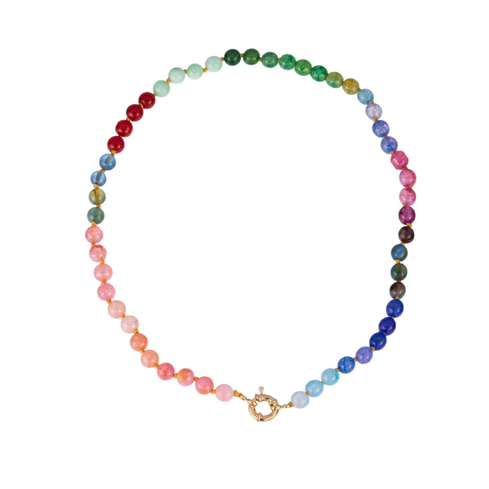 Natural Stone Semi - Precious Glass Mixed Necklace - A3 Accessories - Jewelry - Clover + Bee