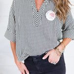 Nealy Black Check Top Entro