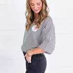 Nealy Black Check Top Entro