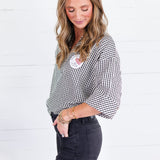 Nealy Black Check Top Entro