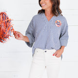 Nealy Navy Check Top Entro