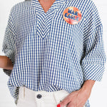 Nealy Navy Check Top Entro