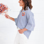 Nealy Navy Check Top Entro