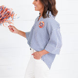 Nealy Navy Check Top Entro