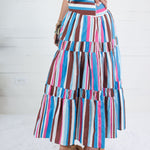 Neapolitan Stripe Tiered Maxi Skirt TCEC