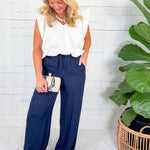 Nelda Navy Polka Dot Pants Molly Bracken