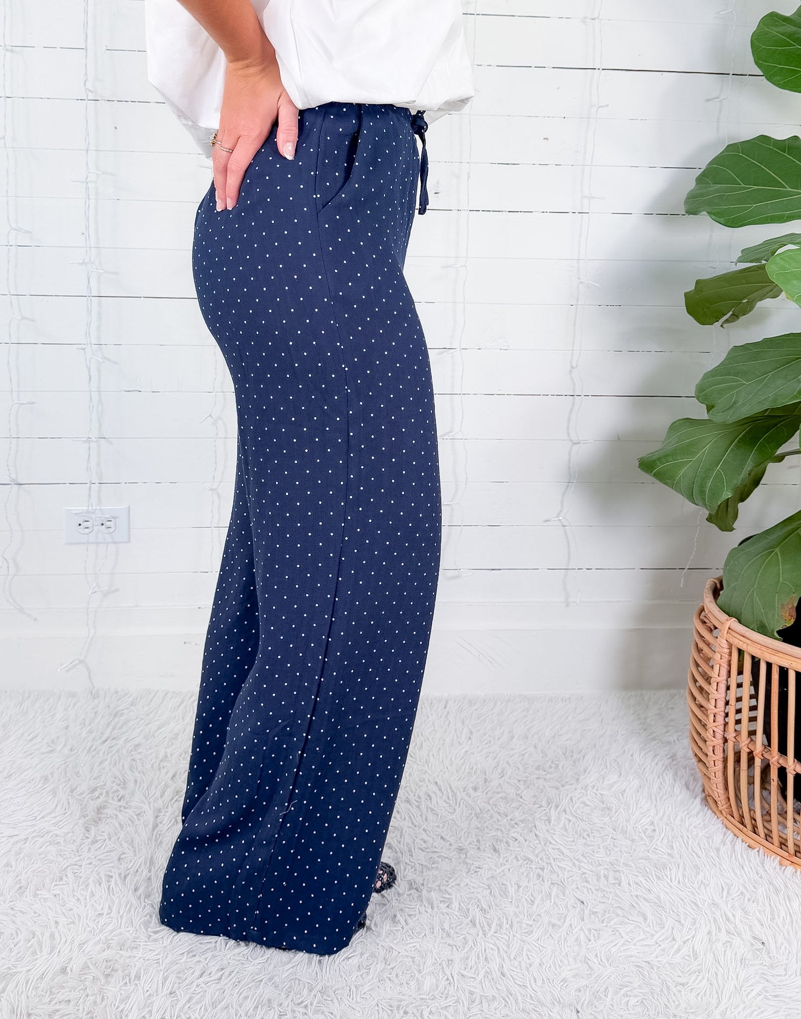 Nelda Navy Polka Dot Pants Molly Bracken
