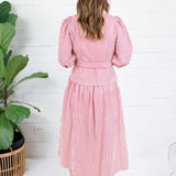 Neville Red Striped Maxi Shirt Dress Entro