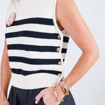 Newton Cream + Black Stripe Sweater Vest Entro