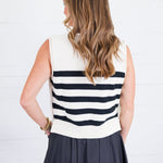 Newton Cream + Black Stripe Sweater Vest Entro