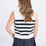 Newton Cream + Black Stripe Sweater Vest Entro