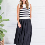 Newton Cream + Black Stripe Sweater Vest Entro