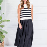 Newton Cream + Black Stripe Sweater Vest Entro