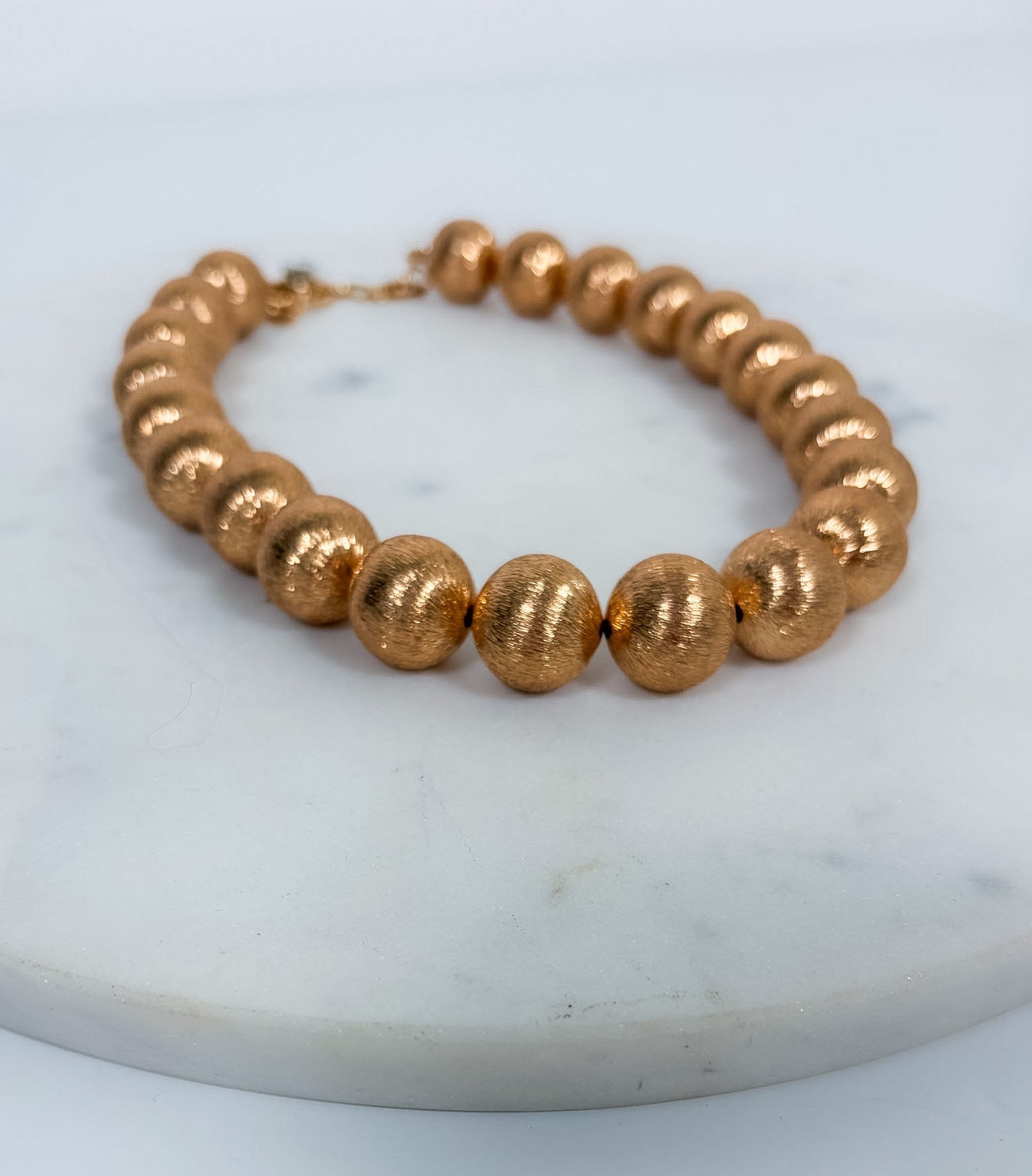 Nico Brushed Gold Ball Necklace