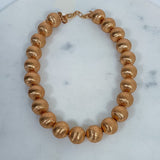 Nico Brushed Gold Ball Necklace