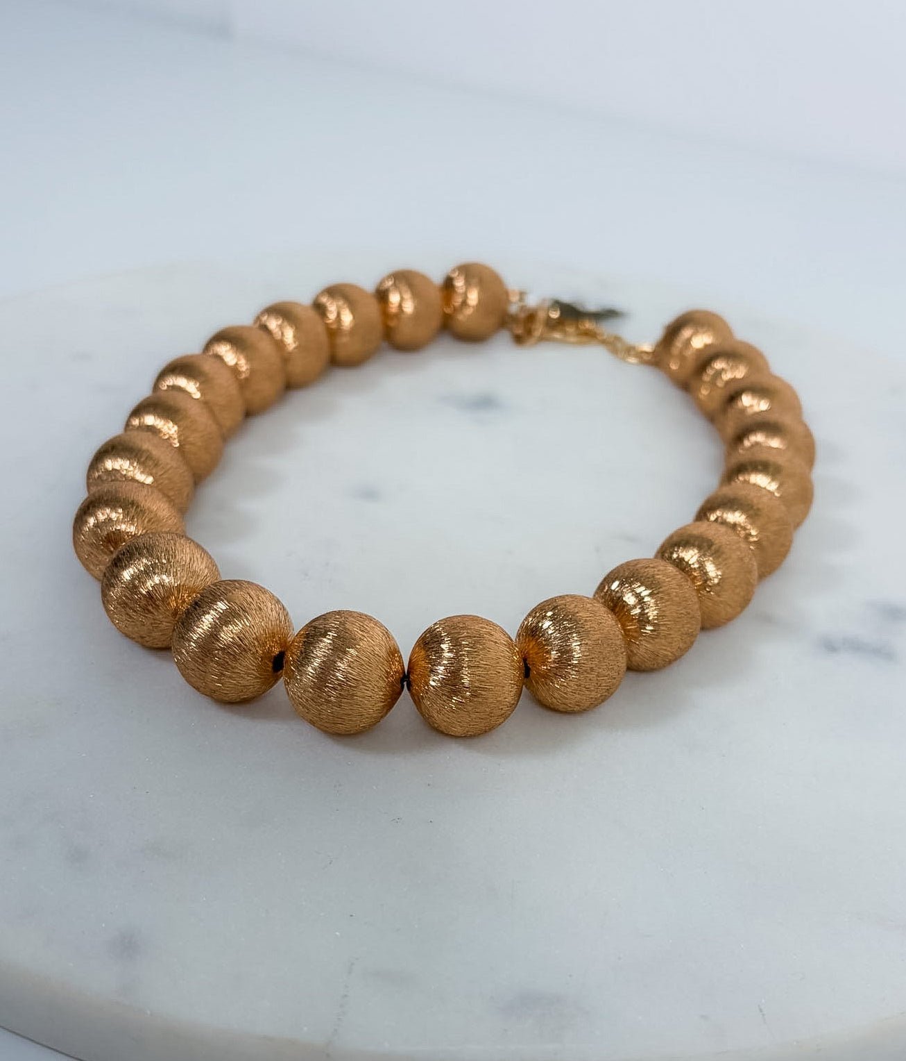 Nico Brushed Gold Ball Necklace