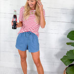 Nikko Washed Chambray Tencel Shorts