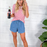Nikko Washed Chambray Tencel Shorts