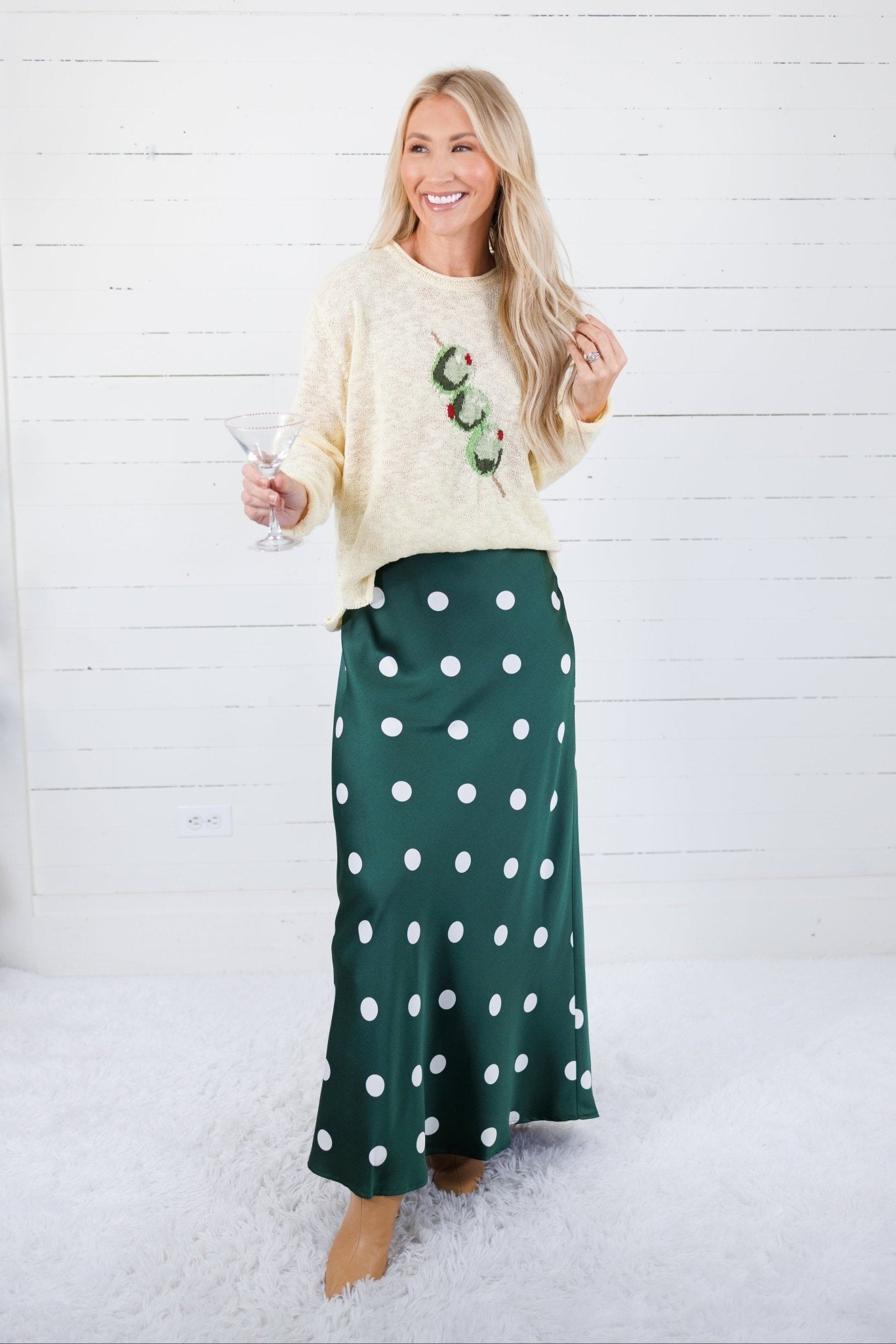 Noel Green Dot Skirt Sunday Edition