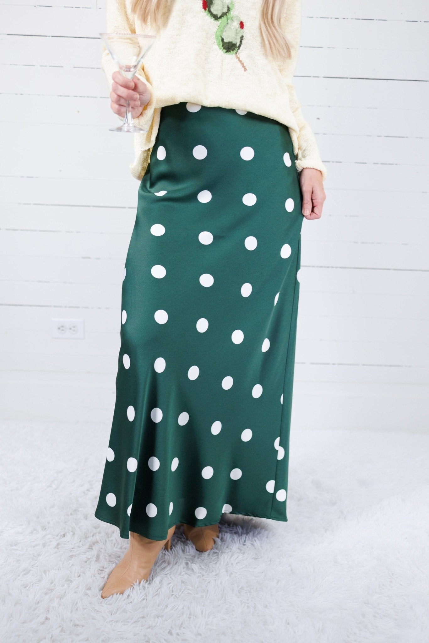Noel Green Dot Skirt Sunday Edition