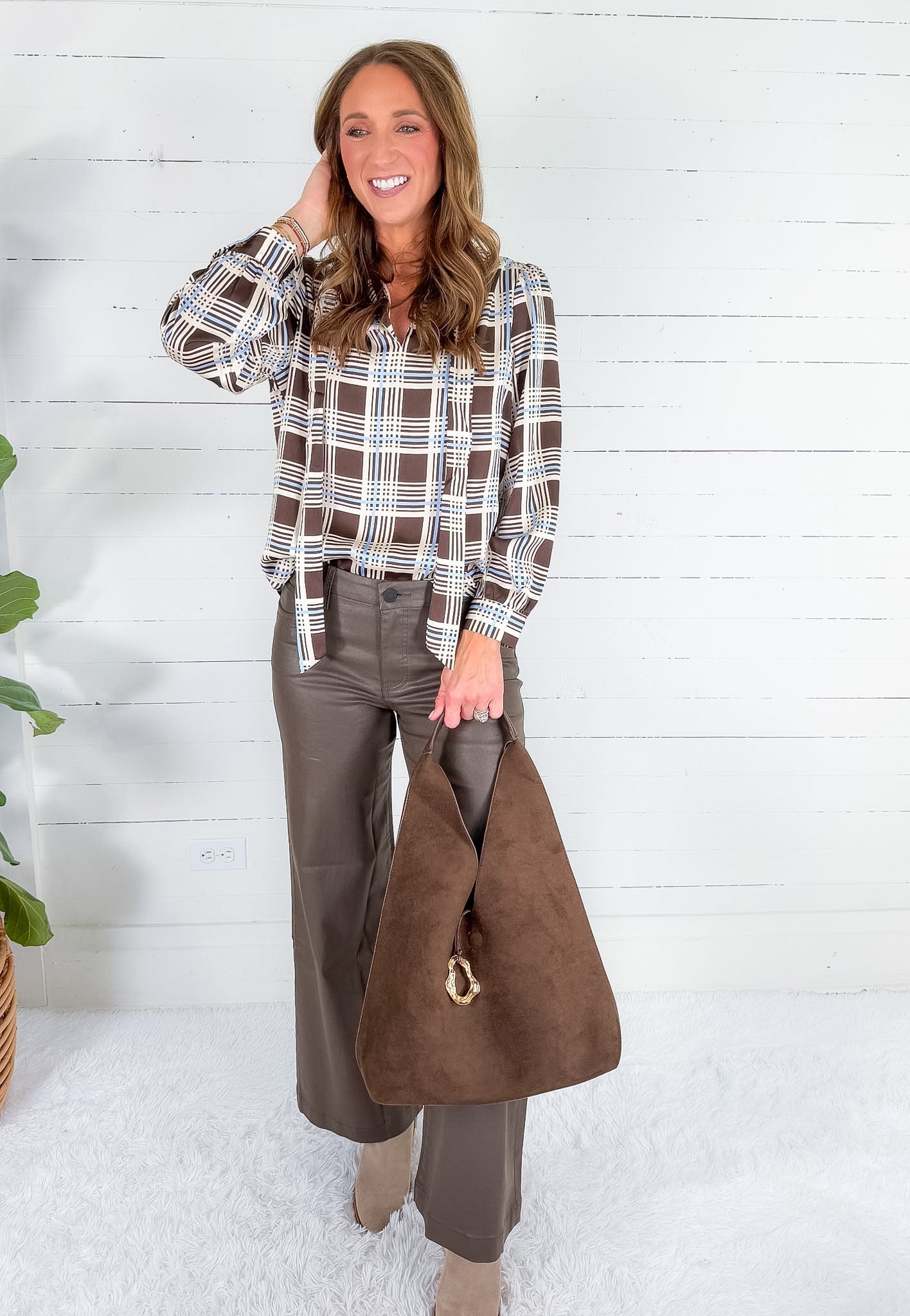 Noma Chocolate Suede Shoulder Bag