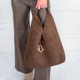 Noma Chocolate Suede Shoulder Bag