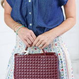 Nova Cherry Hand Woven Top Handle Bag