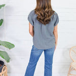 Olly Navy Micro Plaid Top