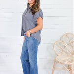 Olly Navy Micro Plaid Top