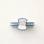 Orange and Blue Scalloped Claw Clip Gracefully Made Art
