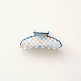 Orange and Blue Scalloped Claw Clip Gracefully Made Art