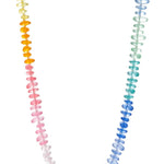 Colorful beaded necklace on a white background