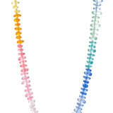 Colorful beaded necklace on a white background