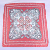 Ornate Paisley Medallion Print Satin Square Scarf