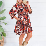 Overstreet Brick + Brown Mini Dress Fate