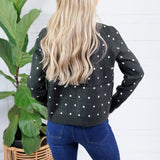 Paisley Charcoal Polka Dot Cardigan Compania Fantastica