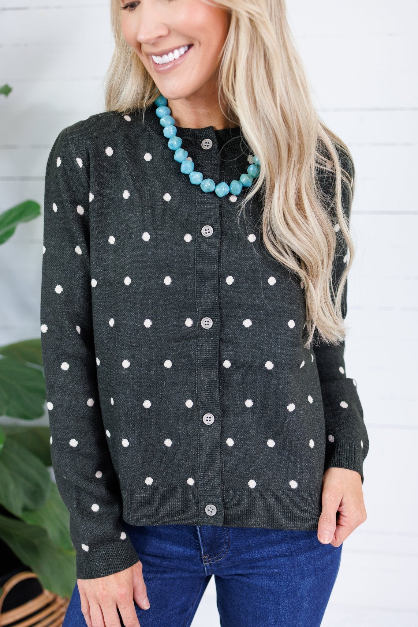 Paisley Charcoal Polka Dot Cardigan Compania Fantastica