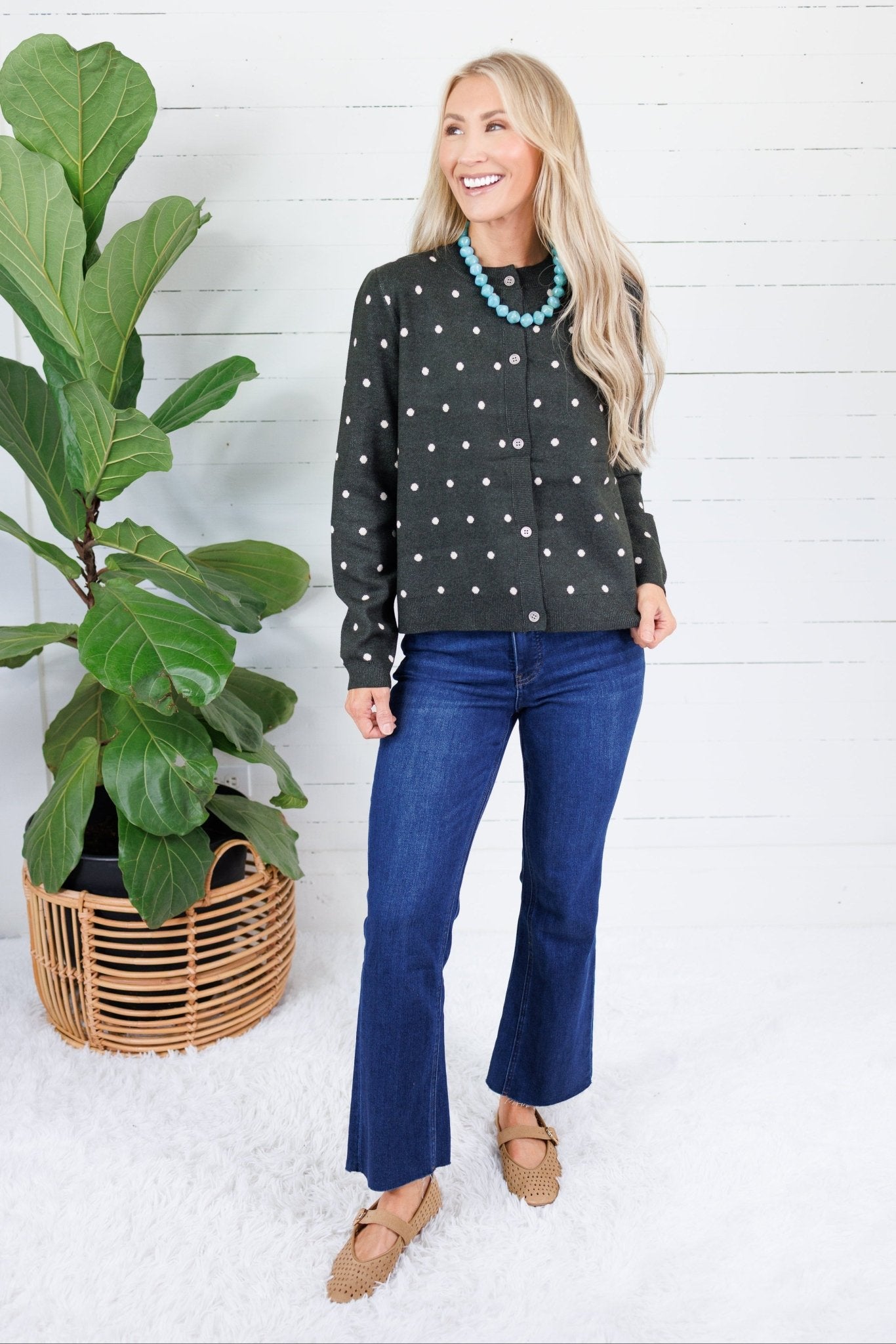 Paisley Charcoal Polka Dot Cardigan Compania Fantastica
