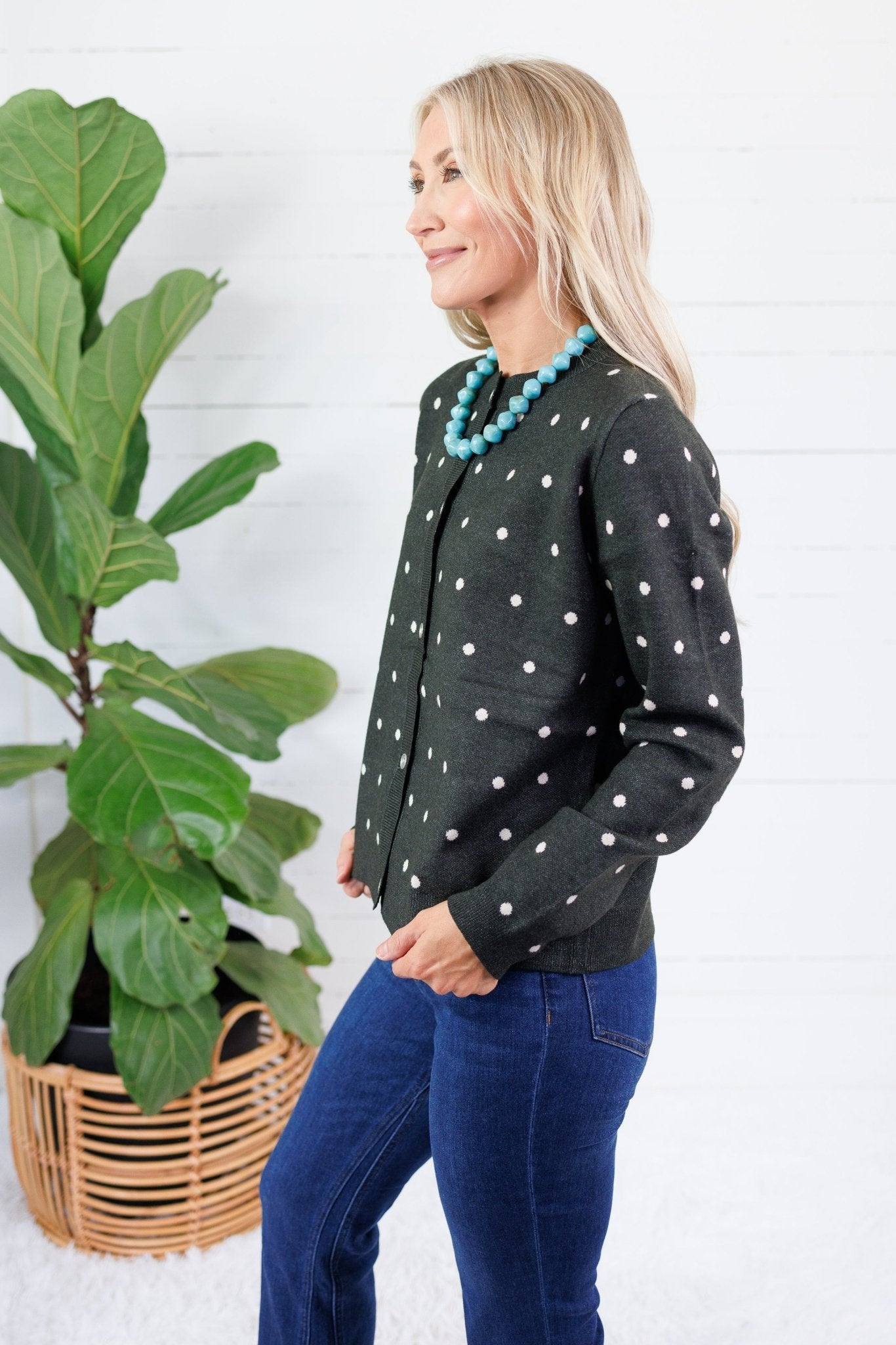 Paisley Charcoal Polka Dot Cardigan Compania Fantastica