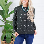 Paisley Charcoal Polka Dot Cardigan Compania Fantastica