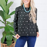 Paisley Charcoal Polka Dot Cardigan Compania Fantastica