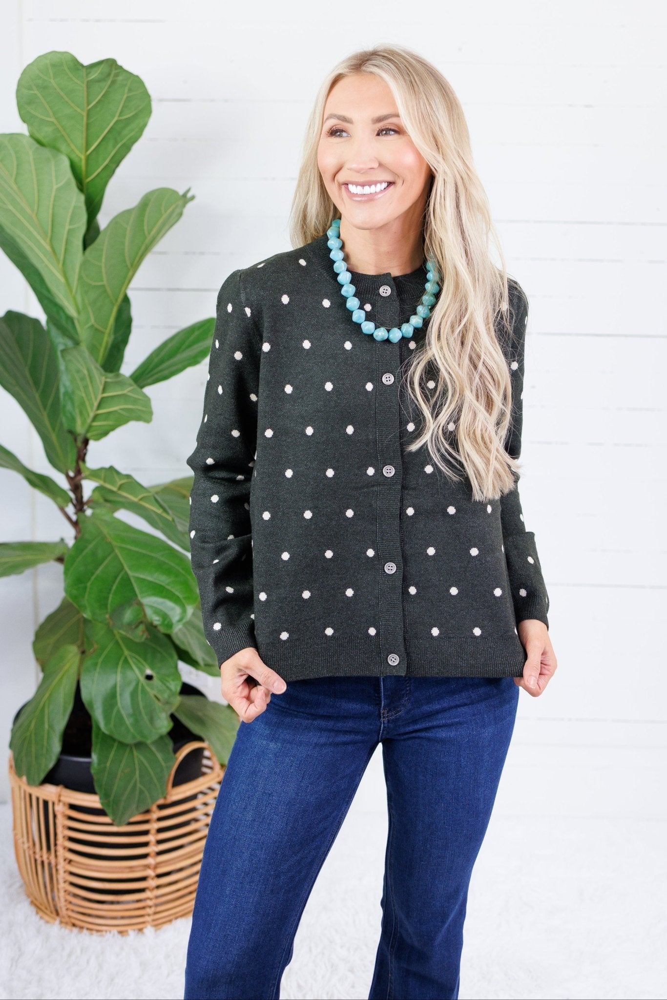 Paisley Charcoal Polka Dot Cardigan Compania Fantastica