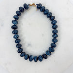 Palms Resin Chunky Beaded Necklace Navy