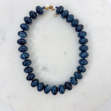 Palms Resin Chunky Beaded Necklace Navy