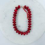 Palms Resin Chunky Beaded Necklace Red