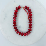 Palms Resin Chunky Beaded Necklace Red