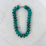 Palms Resin Chunky Beaded Necklace Deep Turquoise