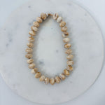 Palms Resin Chunky Beaded Necklace Beige