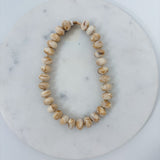 Palms Resin Chunky Beaded Necklace Beige